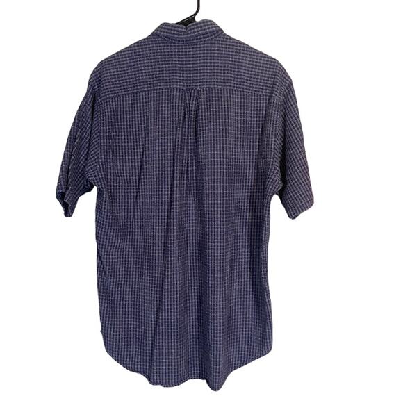 Nautica Blue Striped Textured Collared Short Sleeve Button Down Shirt Men Sz M - Picture 2 of 6